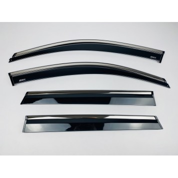 Дефлекторы окон Skoda Kamiq 2019+ с нерж. хром полоской-1